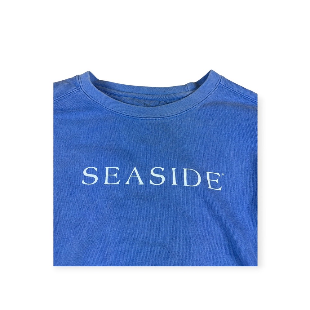 The Seaside Style Blue Crewneck Sweatshirt Whatever Boat You Float Graphic Small